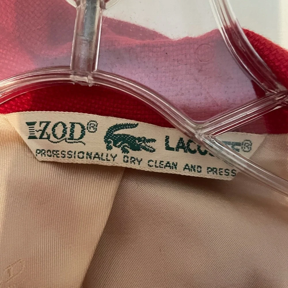 Lacoste vintage vibrant red twill  blazer.  No size or fabric content. Gorgeous. - Picture 7 of 14